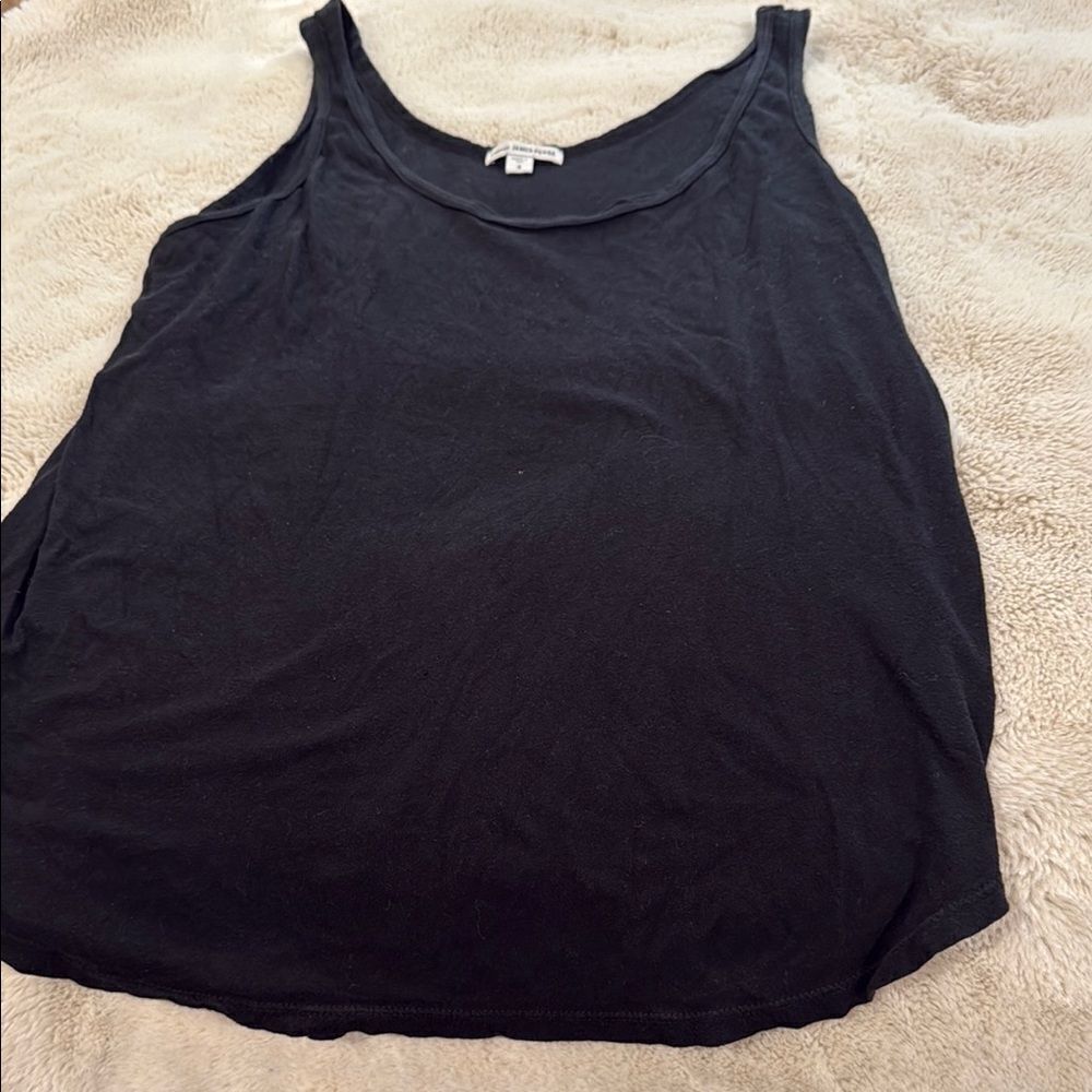 James Perse Black Sleeveless Relaxed Tank Top